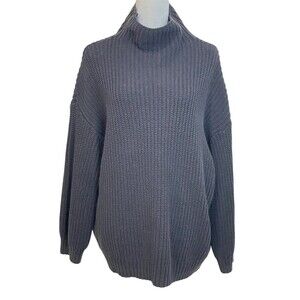 American Eagle Sweater Womens Size M Charcoal Gray Oversized Chunky Knit